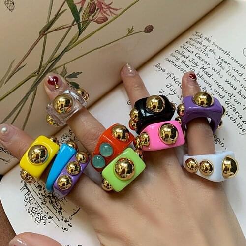 Women Ring Jewelry 2021 Jewelry Steampunk Wedding Rings Cool Stuff Paired Rings for Couples Acrylic Ring Aesthetic Accessories