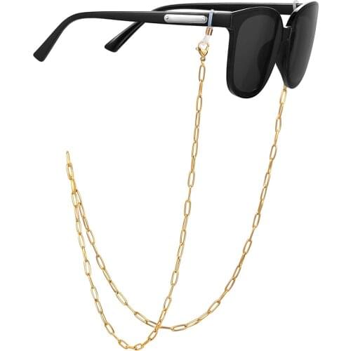 1pcs Fashion Eyeglasses Chain Reading Glasses Hanging Paperclip Rolo Basic Chain Women Men Sunglasses Holder Mask Chain DN255