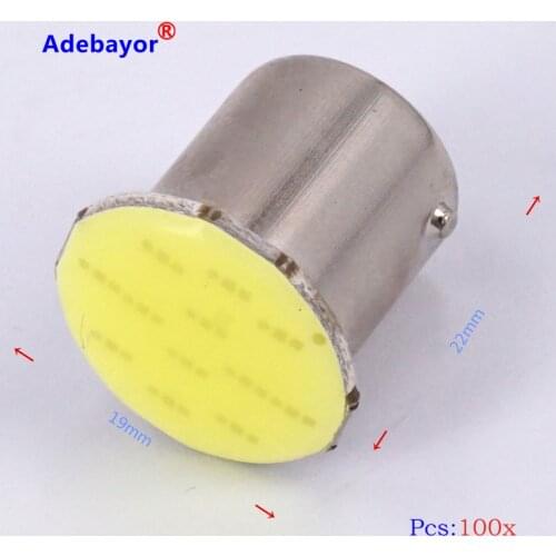 1000x P21W 1156 BA15S P21W LED Turn Signal Bulb COB 12 chips Car Interior Light Parking Trailer Rear Turn Signal Lights 12v