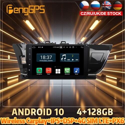 128G Android10 PX6 DSP For TOYOTA COROLLA 2014 Car DVD GPS Navigation Auto Radio Stereo Video Multifunction CarPlay HeadUnit