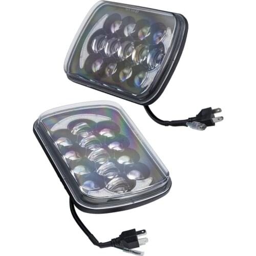 2pcs 5x7" 7x6" Led Headlights Halo DRL for Jeep Wrangler YJ For Cherokee XJ