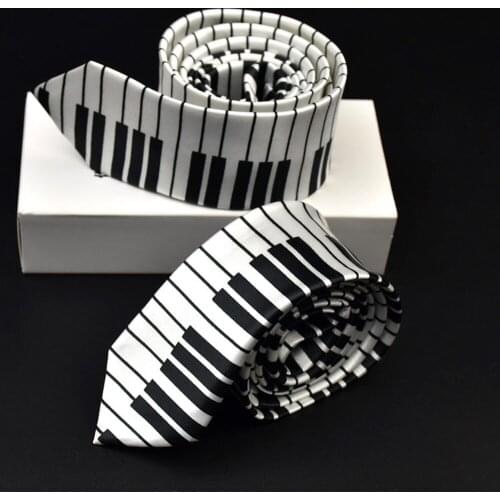 2020 New Unisex Ties Fashion Casual and Fashionable Personalized Piano Printed Small Tie