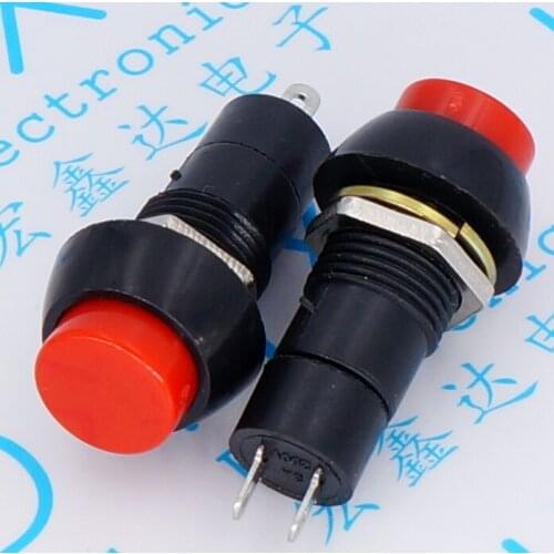 45pcs push button Switches PBS-11B 250V 3A reset switch no lock button switch switch reset button 12MM