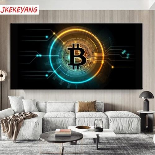 5D DIY Diamond Painting Bitcoin Home Decor Embroidery Mosaic Picture Handcraft Kit Large Size j3143