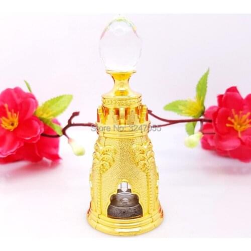 8ML Empty Glass Gold Luxury Cosmetic Essential Oil Bottle, Beauty Makeup Perfume Refillable Package, Empty Cosmetic Containers