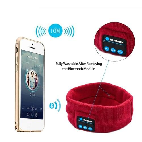 Bluetooth Sleeping Headphones Sports Headband Thin Soft Elastic Comfortable Wireless Music Earphones Eye Mask for Side Sleeper