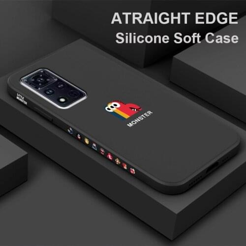 For Huawei Honor V40 Pro Cases Original Fashion Liquid Silicone Shockproof Soft Shell Back Cover Cartoon Phone Case