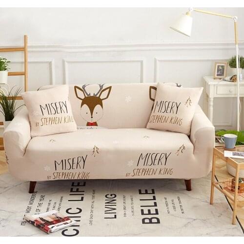 Cartoon Sofa Cover Slipcovers Stretch Sofa Covers for Living Room Geometric Striped Elastic Couch Sofa Towel 1/2/3/4-seater