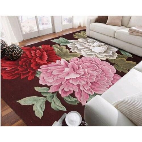 Floral Wool Large size carpets for parlor living room bedroom Classical Rose Mat rugs decoration floor rug Floral carpet