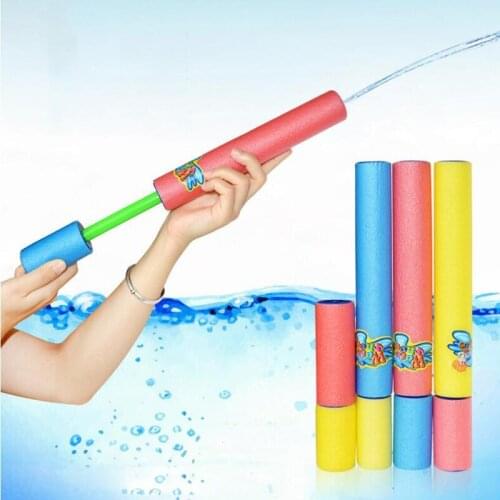 Childrens Summer Beach Play Water Toys Straight Foam Pistol Shooting Cannon Toy EVA Material Pull Type High Pressure Water Gun