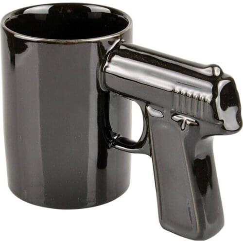 Home Drinkware Creative Ceramicc Cup Pistol Grip Coffee Cups Mugs Funny Gun Milk Tea Cup Drinkware Revolver Cup