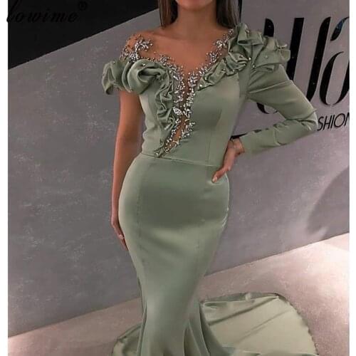 Elegant One Shoulder Prom Dresses Mermaid Long Beading Formal Evening Dresses Woman Party Night Simple Robe De Soiree Gowns