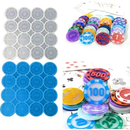 Poker Chips Game Coins Epoxy Resin Mold Commemorative Collection Coins Silicone Mould DIY Crafts Jewelry Casting Tool