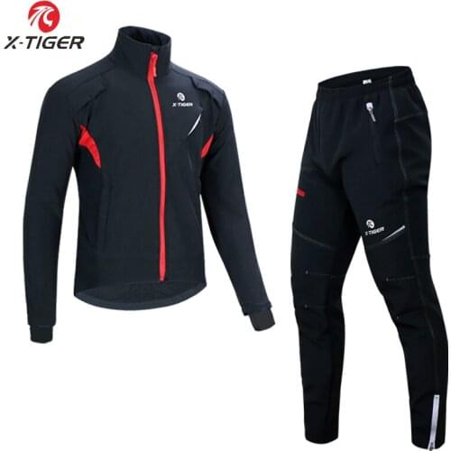 X-TIGER 2019 Thermal Fleece Cycling Clothing Windproof Riding Mountain Bicycle Reflective Cycling Jersey Jacket Sportswear