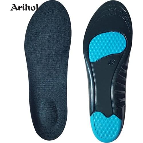 Women Men Gel Sport Insoles Shock Absorbing PU Running Basketball Cushioning Insert Pad Inner Shoe Sole for Plantar Fasciitis