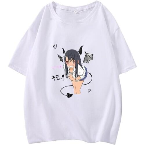 Ijiranaide, Nagatoro-san Cosplay T Shirt Hayase Nagatoro Cartoon Print Summer T-Shirt Anime Casual Top Tee tshirt Costume