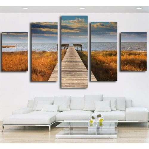 Picture of rhinestone Diamond Painting 5pcs set Sun Seascape diamond Embroidery Cross Stitch Diamond Mosaic scenery home decor