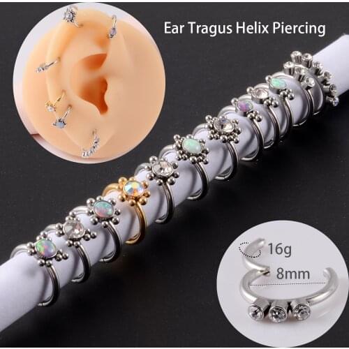 1Piece 16G Tornito Septum Hoop Piercing Nose Clicker Surgical Steel Ear Cartilage Pircing Earring Helix Septum Cliker Ring