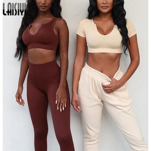 Seamless Set Two Piece Sport Set Women Fitness Gym Clothing Workout Jogging Suit Women Sports Bra Leggings Women Tracksuit