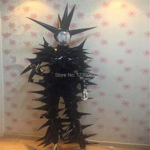 Party cosplay black spine bodysuit Cone clothing disco show wears jumpsuit stage costumes dj bodysuit bar dress outfit club