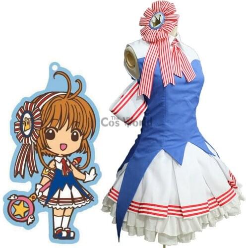 Cardcaptor Sakura Kinomoto Sakura Navy Sailor Suit Dress Outfit Anime Cosplay Costumes