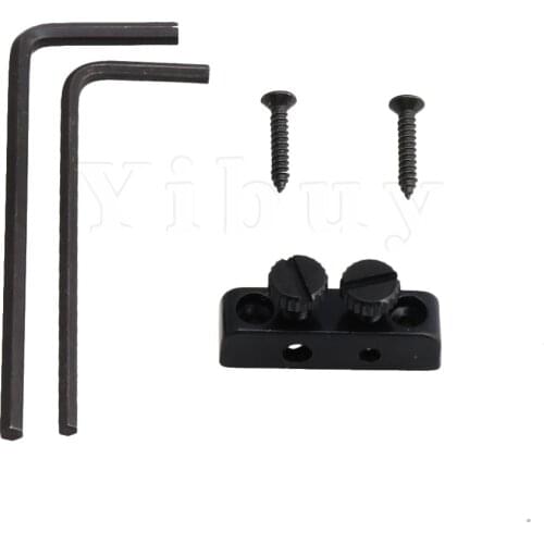 Yibuy Dia 2.5mm 3mm Metal Electroplating Allen Key Headstock Wrench with Screws Holder Kit for Electric Guitar Accessory