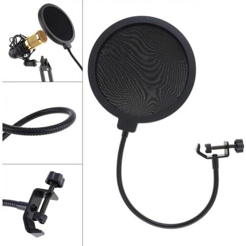 Microphone Filter Mesh Shield Mic Blowout Preventer Recording Windproof Microphone Anti Noise Net Cover Cantilever Bracket