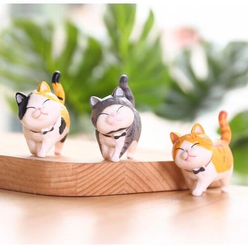 Cute Cat Series Ornaments For Home Decoration Mini Funny Animal Craft Figurine Landscape Miniature Garden Pot Fairy Decor
