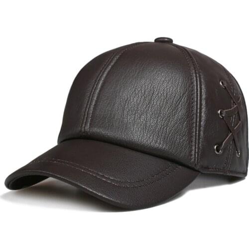 Fashion Simple Genuine Leather Baseball Cap Hat Men Winter Warm Brand New Cow Skin Women Newsboy Caps Sport Hats