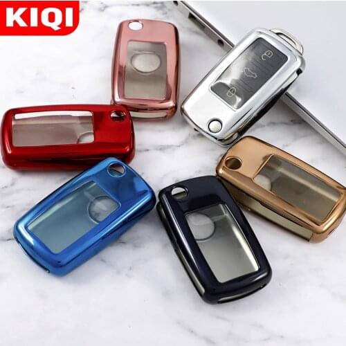 Soft TPU Car Key Case Cover Keychain for VW Volkswagen Polo Golf Passat B5 B6 B7 Beetle Caddy Up Eos Tiguan for Skoda Octavia