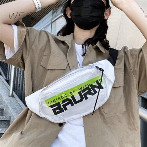 Chest Bag Fashion Brand Messenger Bag Female Ins Bag Pvc Transparent Wild Oblique Cross Waist Bag Street Sports Shoulder Bag