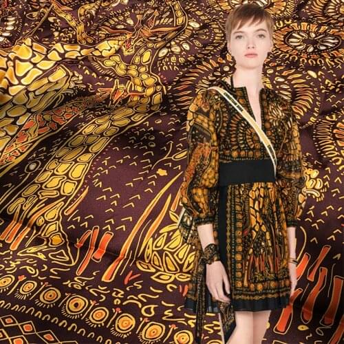 New European and American Brand Same Style Printed Fabric Giraffe Clothing Women 's Fabric
