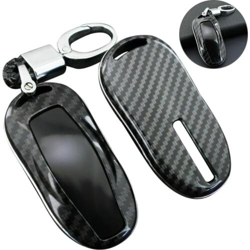 New High Quality 1PCS Carbon Fiber Hard Car Key Cover Case Accessories For Tesla Model S 2012-2019