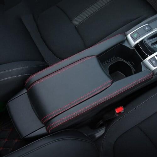 Car Console Armrest Box Sleeve Cover Pad Center Storage Box Mat For Honda Civic 2016 2017 2018 2019 2020 Leather accessories