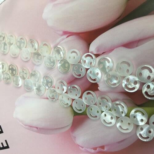 10pcs/lot Natural White Shell Mother of Pearl Smile Charm Pendant Diy Necklace Accessories For Women Jewelry Making Wholesale