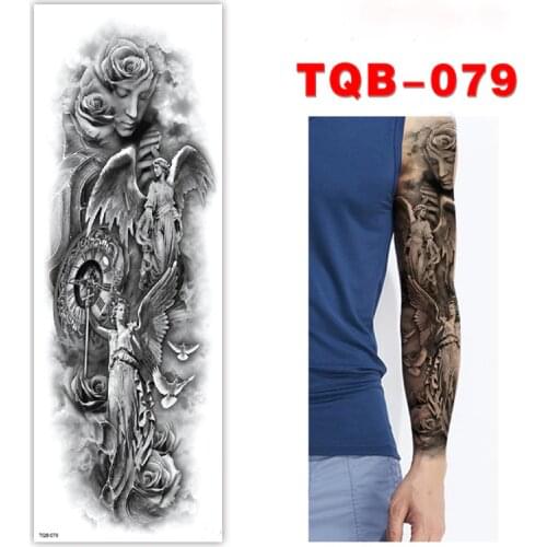 FULL SLEEVE ARM TEMPORARY TATTOO, ANGEL GODESS OF VICTORY, MENS, WOMENS,BODY ART