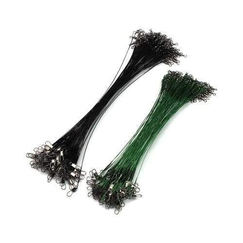 50 pcs/pack Anti-bite Fishing Wire Line Leash Lure Fishhook Line 15cm/21cm/25cm Fishing Leash With Swivel Snap Fishing A19