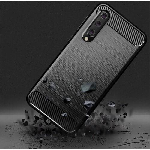 Shock Absorption Cover Soft TPU Anti Scratch Carbon Fiber Back Original Case for Xiaomi Mi 9 SE 9SE 5.97" Cover Cases