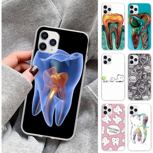 Dentist Tooth Pattern Transparent Phone Case Cover For Xiaomi Redmi K30s Ultra Note 9s 9 Pro Max Mi 10 Lite 11 10T Pro