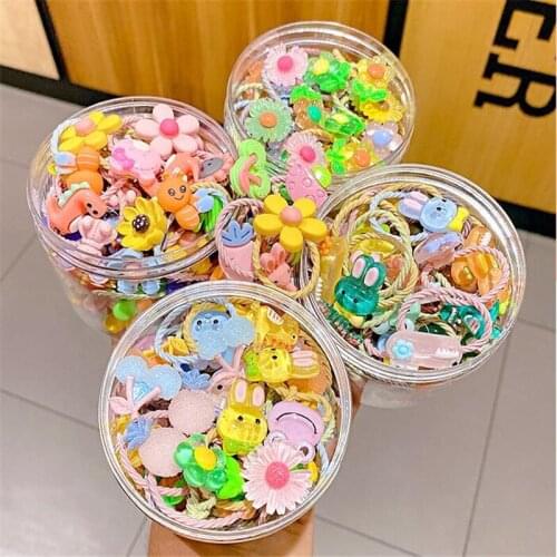 30Pcs/Lot Girls Hair Accessories High Elastic Hair Bands Rope Tie Rubber Band Princess Headdress Headwear New Scrunchie for Kids