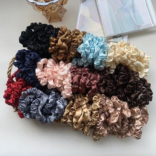 3pcs/set Satin Silky Hair Scrunchies Set Solid Color Elastic Band For Hairstyle Hair Bands for Children Girls Hair Accessories