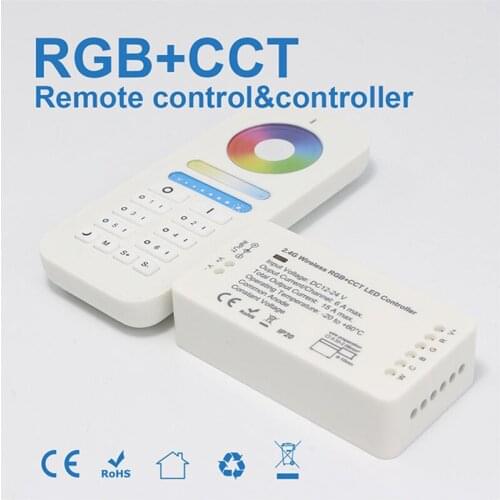 RGB CCT 5-in-1 Touch Controller Wireless Remote Control DC12V-24V LED Light Strip Controller