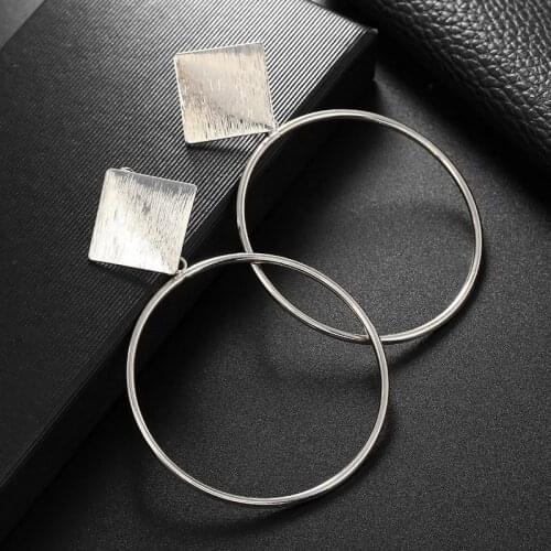 Geometric Round Clip Earrings No Pierced Ear Clip Metal Simple Big Earrings Without Piercing Women Earring Jewelry