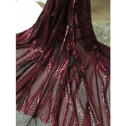 Embroidery mesh fabric nigerian tulle lace fabric with sequins SYJ-10195 French Net Lace Fabric hot sale