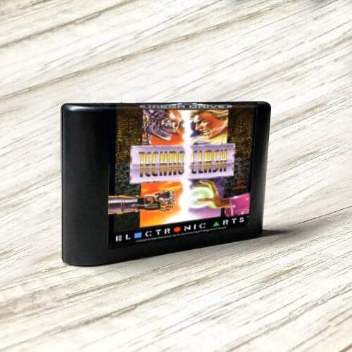 TechnoClash - EUR Label Flashkit MD Electroless Gold PCB Card for Sega Genesis Megadrive Video Game Console