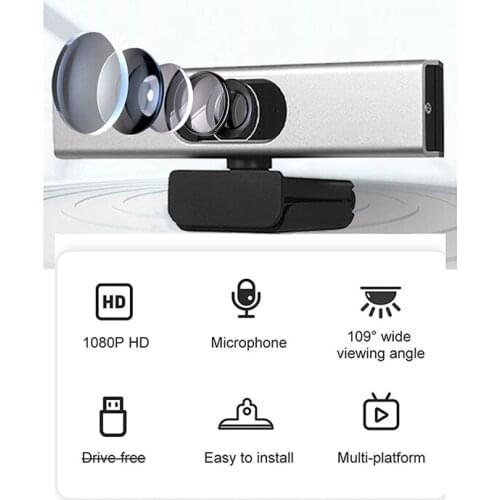 Webcam 1080p USB Computer Webcam Built In Microphone Webcam