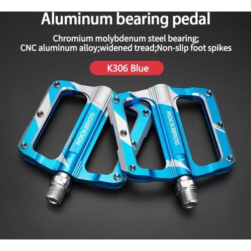 ROCKBROS Aluminum Alloy Bike Pedals Sealed DU Bearing MTB Pedals Non-slip Spikes Wearable MTB Pedals Bike Accessories