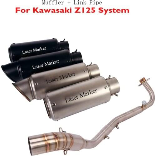 Slip on Z125 Motorcycle Exhaust System Front Connection Link Tube Escape Muffler Silencer for Kawasaki Z125