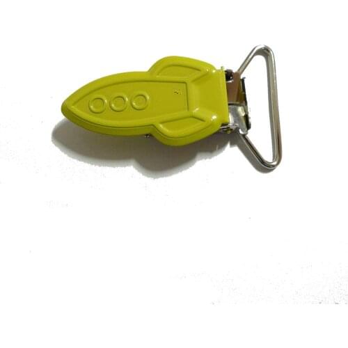 25pcs 1'' 25mm #03 YELLOW COLOR Enamel Rockets Suspender Clips