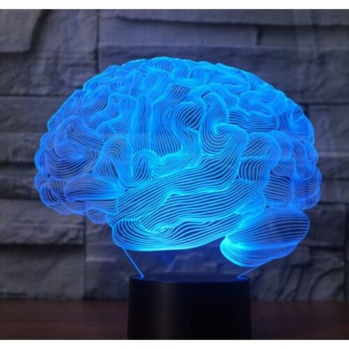 3D LED Night Light Brain The First Shape with 7 Colors Light for Home Decoration Lamp Amazing Visualization Optical Illusion